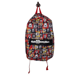 Walt Disney World Parks Authentic Red Black‎ Mickey Mouse Pop Art Faces Backpack